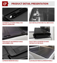 Load image into Gallery viewer, Aluminum alloy waterproof pickup truck hard top four fold tonneau cover for 2014-2022 Chevy Silverado/GMC Sierra 1500/2500/3500