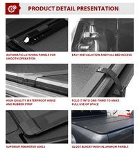 Load image into Gallery viewer, Waterproof pickup truck bed hard tri fold tonneau cover for 2007-2022 Toyota Tundra,2016-2022 Toyota Tacoma