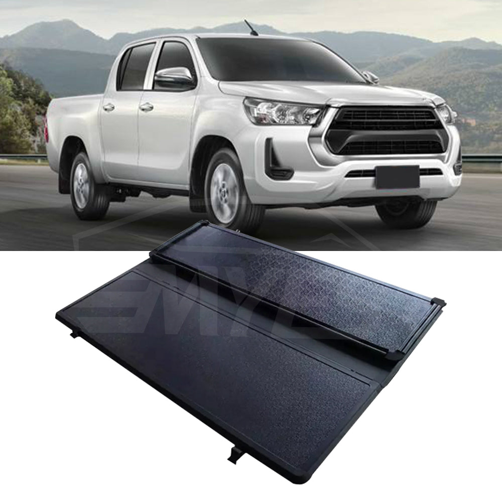 Pickup truck aluminum hard top four fold tonneau cover for hilux ford ranger ISUZU D-MAX Mazda VW Amarok